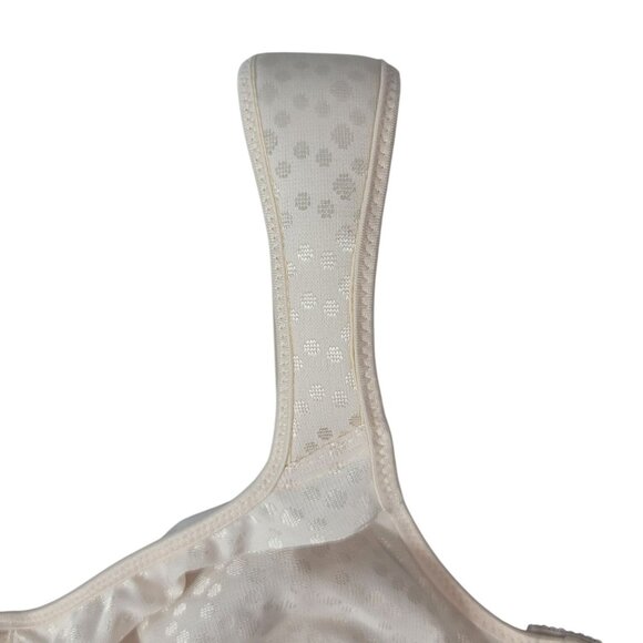 Just My Size Full Coverage Bra Light Beige 44B Adj Unpad Underwire Dots 1963LBB - Picture 4 of 10